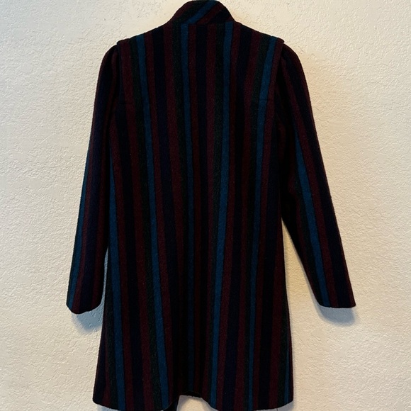 Portrait Pea Coat Women’s Striped Vintage 100% Wool Size S/M Union Made ￼ - Picture 4 of 11